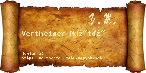 Vertheimer Máté névjegykártya