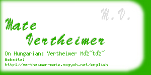 mate vertheimer business card